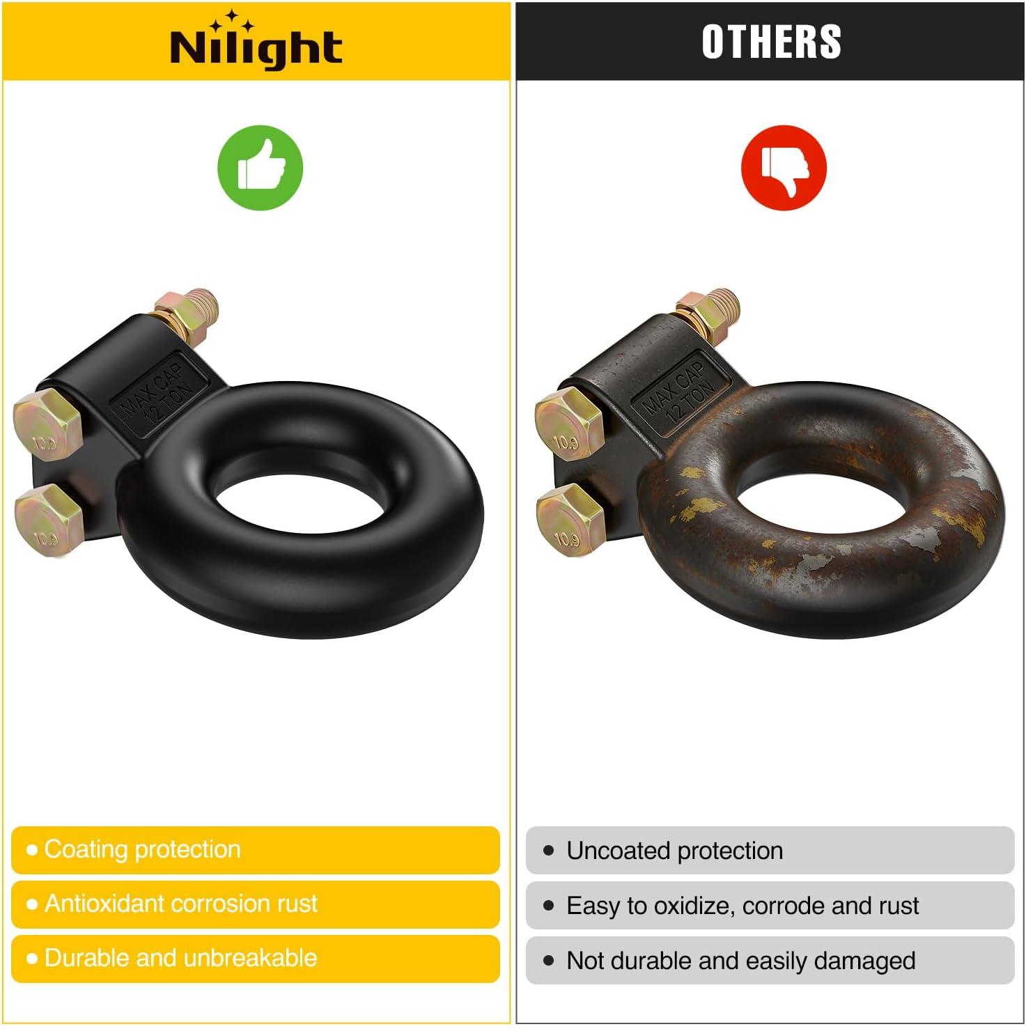 image:imageNilight Heavy Duty Pintle Hitch Lunette Ring Tow Eye3 ID 26455 lbs12T CapacityBlack PowdercoatTrailers and Towing Accessories3 ID 12Ton Tow Eye