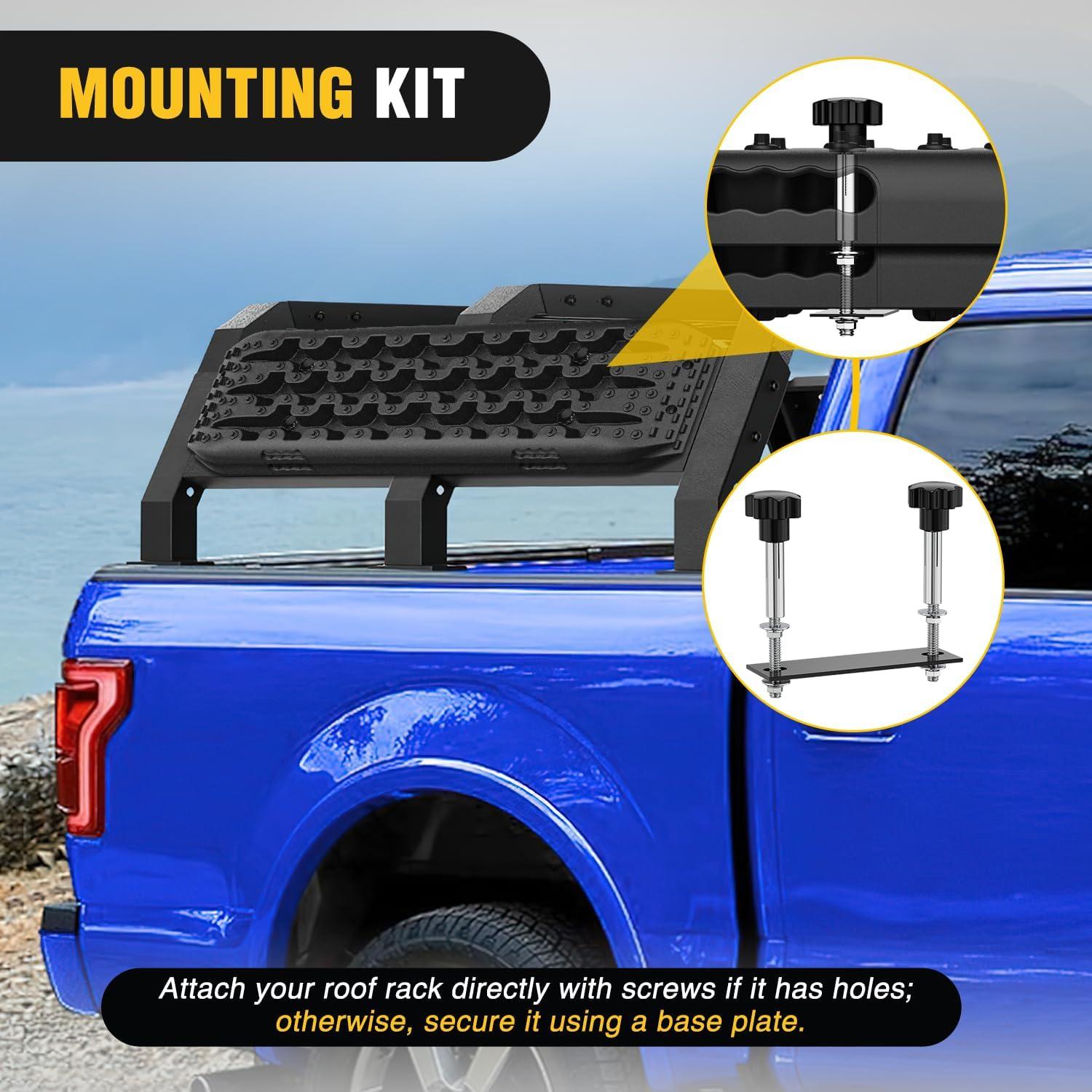 image:imageNilight Recovery OffRoad Traction Boards 2Pcs 43L x 133W with Yellow Teeth for 4WD 4X4 Mud Sand Snow Includes 2PCS Mounting Kit amp Carry Bag GreyBlack