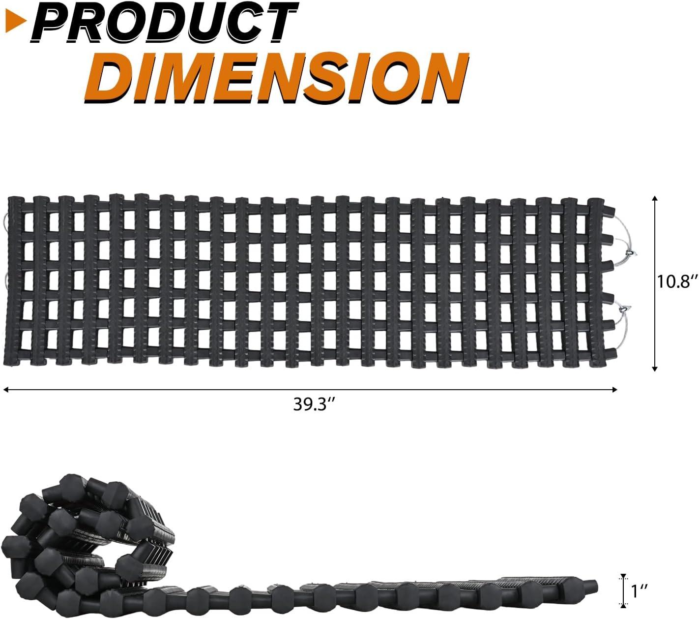 image:imageNilight Recovery OffRoad Traction Boards 2Pcs 43L x 133W with Yellow Teeth for 4WD 4X4 Mud Sand Snow Includes 2PCS Mounting Kit amp Carry Bag GreyBlack