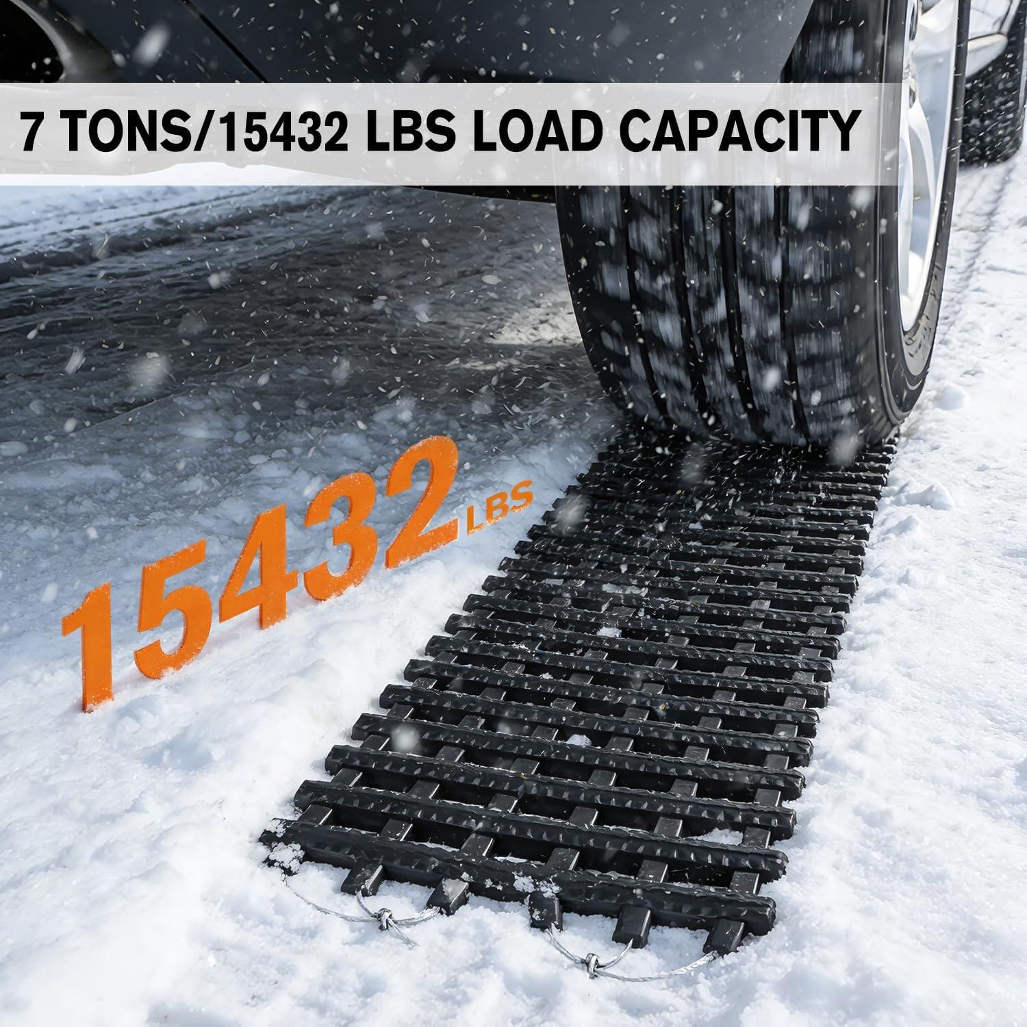 image:imageNilight Recovery OffRoad Traction Boards 2Pcs 43L x 133W with Yellow Teeth for 4WD 4X4 Mud Sand Snow Includes 2PCS Mounting Kit amp Carry Bag GreyBlack