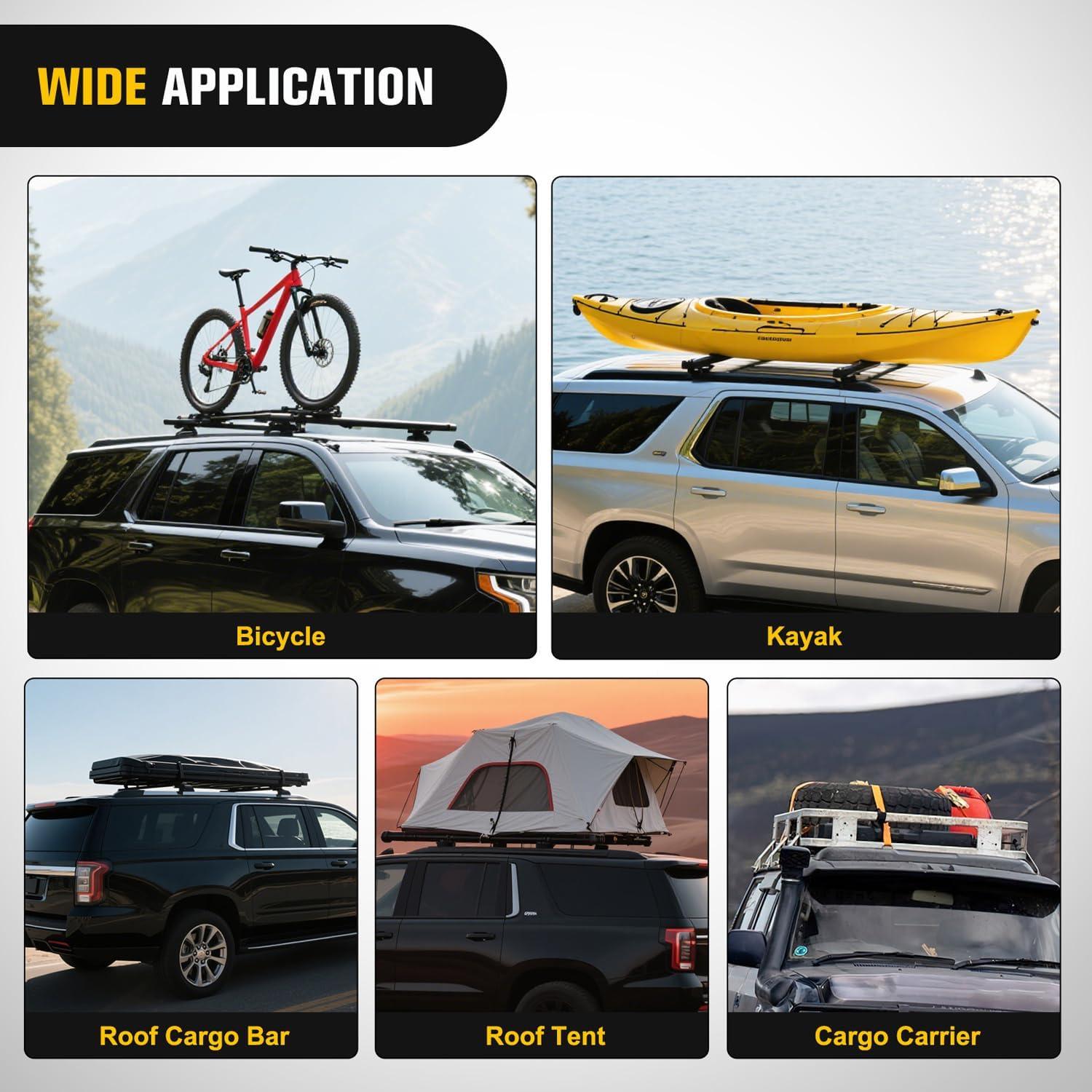 image:imageNilight Roof Rack Cross Bars Fit for Chevrolet Chevy Tahoe Suburban GMC Yukon Cadillac Escalade 20152021 Adjustable Aluminum Less Wind Noise Car Crossbars for Cargo Carrier Luggage Box Kayak TentVolkswagen Tiguan 20182024 Taos 20222024