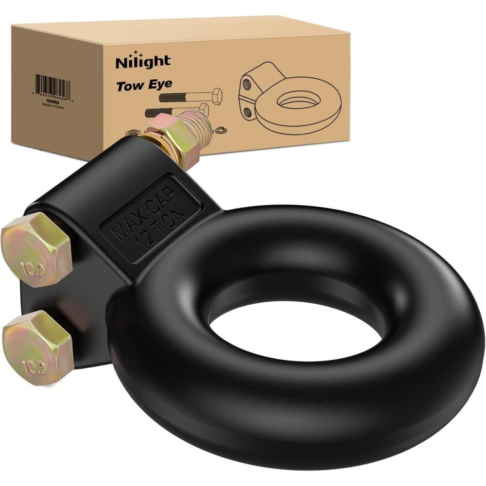 image:imageNilight Heavy Duty Pintle Hitch Lunette Ring Tow Eye3 ID 26455 lbs12T CapacityBlack PowdercoatTrailers and Towing Accessories3 ID 12Ton Tow Eye
