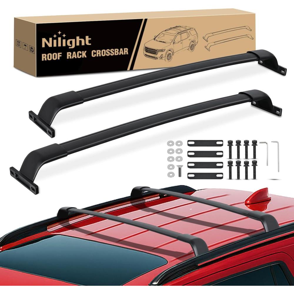 image:imageNilight Roof Rack Cross Bars Fit for Chevrolet Chevy Tahoe Suburban GMC Yukon Cadillac Escalade 20152021 Adjustable Aluminum Less Wind Noise Car Crossbars for Cargo Carrier Luggage Box Kayak TentGMC Acadia 20172023