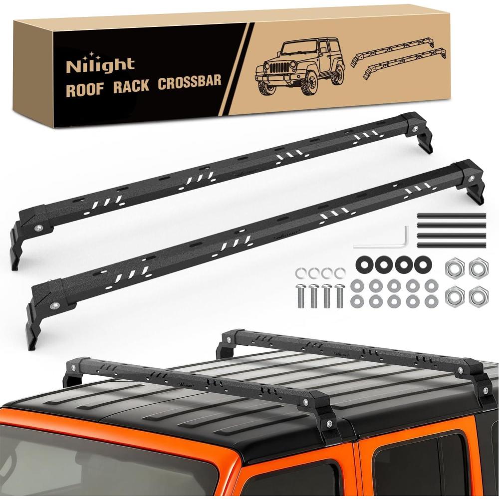 image:imageNilight Roof Rack Cross Bars Fit for Chevrolet Chevy Tahoe Suburban GMC Yukon Cadillac Escalade 20152021 Adjustable Aluminum Less Wind Noise Car Crossbars for Cargo Carrier Luggage Box Kayak TentJeep Wrangler JK JL 4XE JT 20072025 420LBS