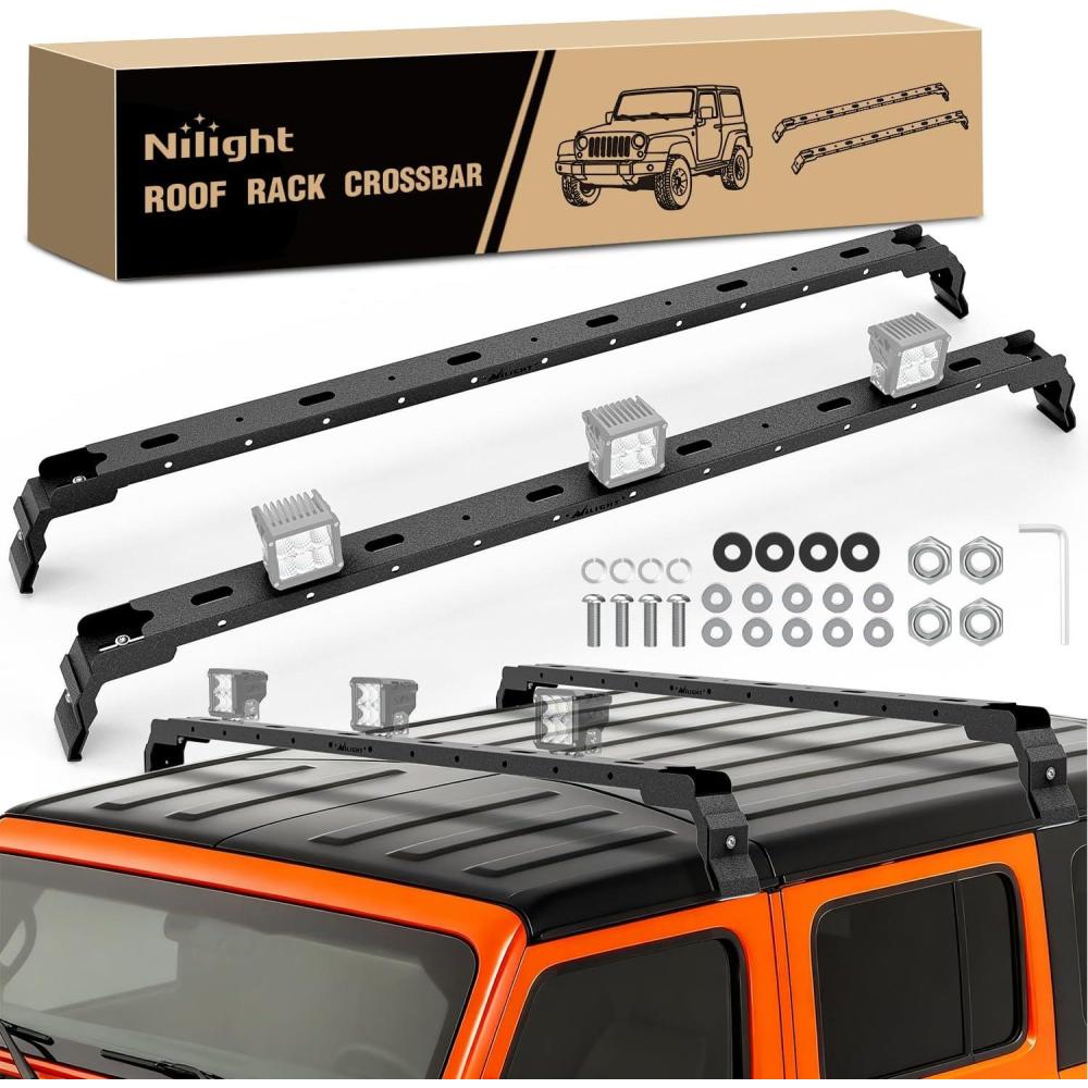image:imageNilight Roof Rack Cross Bars Fit for Chevrolet Chevy Tahoe Suburban GMC Yukon Cadillac Escalade 20152021 Adjustable Aluminum Less Wind Noise Car Crossbars for Cargo Carrier Luggage Box Kayak TentJeep Wrangler JK JL 4XE JT 20072025 300LBS