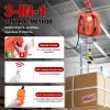 Nilight 3-in-1 Electric Hoist Winch, 1100LBS 1500W Portable Power Winch Crane with Manual Wired Wireless Remote Control, 110V Electric Hoist 25FT Lifting Height for Garage Warehouses Factories, Orange(1100LBS 3-in-1 Orange)