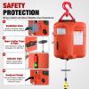 Nilight 3-in-1 Electric Hoist Winch, 1100LBS 1500W Portable Power Winch Crane with Manual Wired Wireless Remote Control, 110V Electric Hoist 25FT Lifting Height for Garage Warehouses Factories, Orange(1100LBS 3-in-1 Orange)