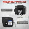 Nilight Boat Trailer Winch 3500 lbs Portable Electric Boat Winches 12 V DC Marine Winch with Steel Cable Remote Control & Hand Crank Power-In Freewheel Operat Waterproof Winch for Boat Trailer, Orange(Black)