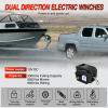 Nilight Boat Trailer Winch 3500 lbs Portable Electric Boat Winches 12 V DC Marine Winch with Steel Cable Remote Control & Hand Crank Power-In Freewheel Operat Waterproof Winch for Boat Trailer, Orange(Black)