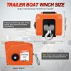 Nilight Boat Trailer Winch 3500 lbs Portable Electric Boat Winches 12 V DC Marine Winch with Steel Cable Remote Control & Hand Crank Power-In Freewheel Operat Waterproof Winch for Boat Trailer, Orange(Orange)