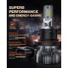 Nilight H13/9008 Bulbs, 350% Brighter LED High and Low Beam Bulb, 6000K Cool White Super Bright, 2-Pack(H13/9008)