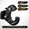 Nilight Heavy Duty Pintle Hitch Lunette Ring Tow Eye,3″ ID, 26,455 lbs（12T） Capacity,Black Powdercoat,Trailers and Towing Accessories(15-Ton Capacity)