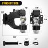 Nilight Heavy Duty Pintle Hitch Lunette Ring Tow Eye,3″ ID, 26,455 lbs（12T） Capacity,Black Powdercoat,Trailers and Towing Accessories(2″ Ball Pintle Hook)
