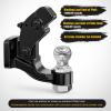 Nilight Heavy Duty Pintle Hitch Lunette Ring Tow Eye,3″ ID, 26,455 lbs（12T） Capacity,Black Powdercoat,Trailers and Towing Accessories(2″ Ball Pintle Hook)