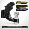 Nilight Heavy Duty Pintle Hitch Lunette Ring Tow Eye,3″ ID, 26,455 lbs（12T） Capacity,Black Powdercoat,Trailers and Towing Accessories(2-5/16″ Ball Pintle Hook)