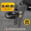 Nilight Heavy Duty Pintle Hitch Lunette Ring Tow Eye,3″ ID, 26,455 lbs（12T） Capacity,Black Powdercoat,Trailers and Towing Accessories(3″ ID 12-Ton Tow Eye)