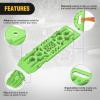 Nilight Recovery Off-Road Traction Boards 2Pcs 43″L x 13.3″W with Yellow Teeth for 4WD 4X4 Mud Sand Snow Includes 2PCS Mounting Kit & Carry Bag (Grey)(Green)