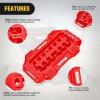 Nilight Recovery Off-Road Traction Boards 2Pcs 43″L x 13.3″W with Yellow Teeth for 4WD 4X4 Mud Sand Snow Includes 2PCS Mounting Kit & Carry Bag (Grey)(Red)