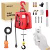 Nilight 3-in-1 Electric Hoist Winch, 1100LBS 1500W Portable Power Winch Crane with Manual Wired Wireless Remote Control, 110V Electric Hoist 25FT Lifting Height for Garage Warehouses Factories, Orange(660LBS 3-in-1 Red)