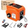 Nilight Boat Trailer Winch 3500 lbs Portable Electric Boat Winches 12 V DC Marine Winch with Steel Cable Remote Control & Hand Crank Power-In Freewheel Operat Waterproof Winch for Boat Trailer, Orange(Orange)
