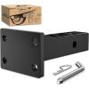 Nilight Heavy Duty Pintle Hitch Lunette Ring Tow Eye,3″ ID, 26,455 lbs（12T） Capacity,Black Powdercoat,Trailers and Towing Accessories(1-Position Pintle Hook Mount)