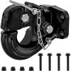 Nilight Heavy Duty Pintle Hitch Lunette Ring Tow Eye,3″ ID, 26,455 lbs（12T） Capacity,Black Powdercoat,Trailers and Towing Accessories(20-Ton Capacity)