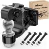 Nilight Heavy Duty Pintle Hitch Lunette Ring Tow Eye,3″ ID, 26,455 lbs（12T） Capacity,Black Powdercoat,Trailers and Towing Accessories(2-5/16″ Ball Pintle Hook)