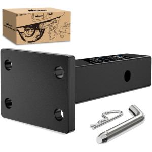 Nilight Heavy Duty Pintle Hitch Lunette Ring Tow Eye,3″ ID, 26,455 lbs（12T） Capacity,Black Powdercoat,Trailers and Towing Accessories(1-Position Pintle Hook Mount)