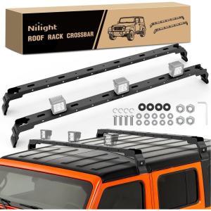Nilight Roof Rack Cross Bars Fit for Chevrolet Chevy Tahoe Suburban GMC Yukon Cadillac Escalade 2015-2021, Adjustable Aluminum Less Wind Noise Car Crossbars for Cargo Carrier Luggage Box Kayak Tent(Jeep Wrangler JK JL 4XE JT 2007-2025 300LBS)