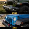 Nilight Front Brush Guard, Compatible with 2018-2025 Jeep Wrangler JL, 2019-2025 Gladiator JT, Steel Bar Grille Guard Fits Factory Rubicon Steel Bumper,3.12 inch Height to Clear Winch