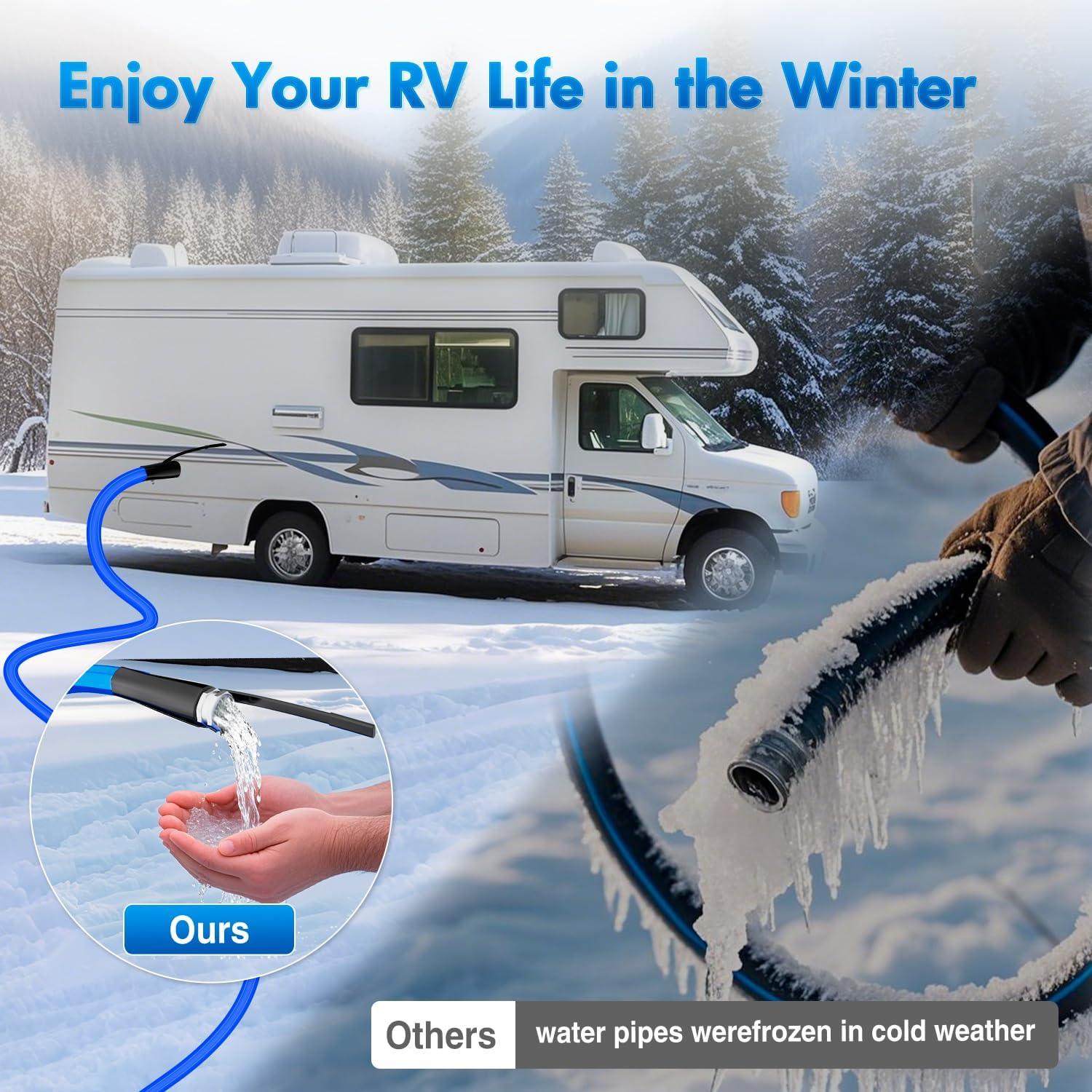 image:imageNilight 100FT Heated Water Hose RV 58Inside Diameter 45F Freeze Protaction Antifreeze Garden Drinking Hoses with Saving Thermostat and Smart Heat System for Winter Camper Supply Accessories