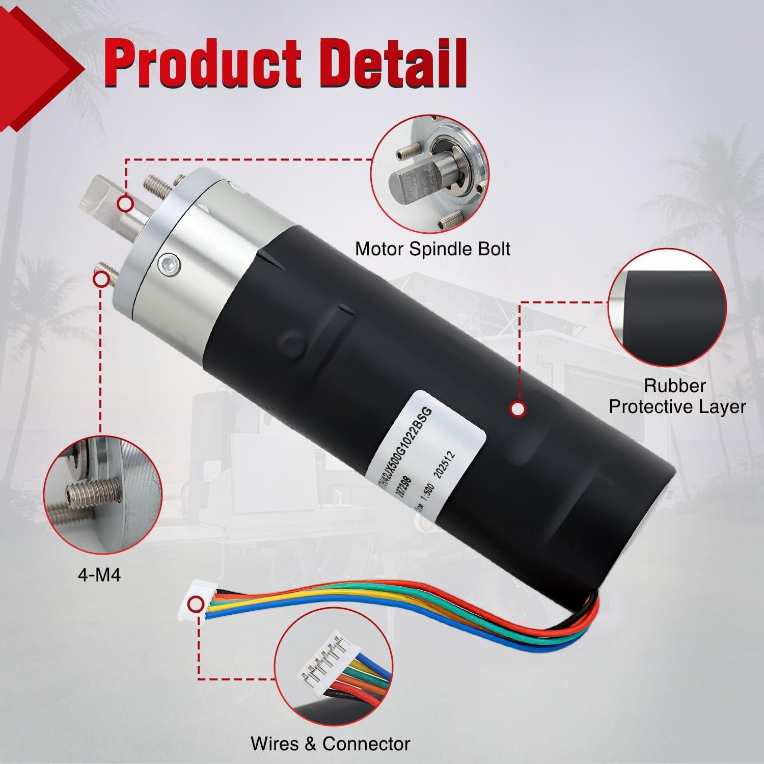 image:imageNilight 236575 RV inWall SlideOut Motor Compatible with Lippert Schwintek in Wall Slide System 3001 High Torque Gear Ratio IG42 10mm Motor Assembly for Travel Trailer CamperReplace287298