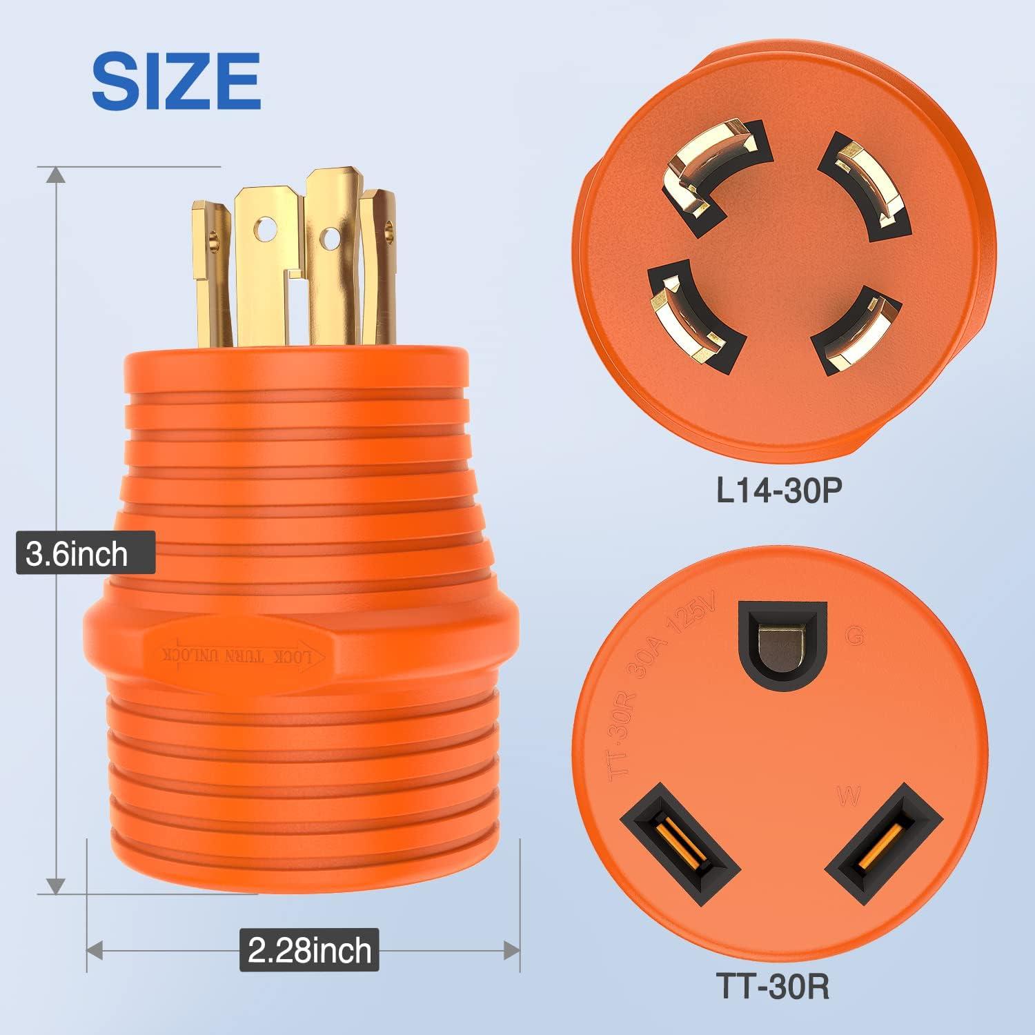 image:imageNilight 30 Amp to 50Amp RV Power Adapter 3 Prong 125250 Volt Heavy Duty Converter TT30P to 1450R 30A Male Plug to 50A Female Receptacle for Camper Caravan Trailer Generator30Amp Male to 30Amp Female