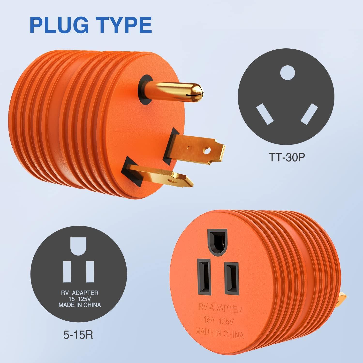 image:imageNilight 30 Amp to 50Amp RV Power Adapter 3 Prong 125250 Volt Heavy Duty Converter TT30P to 1450R 30A Male Plug to 50A Female Receptacle for Camper Caravan Trailer Generator30Amp Male to 15Amp Female