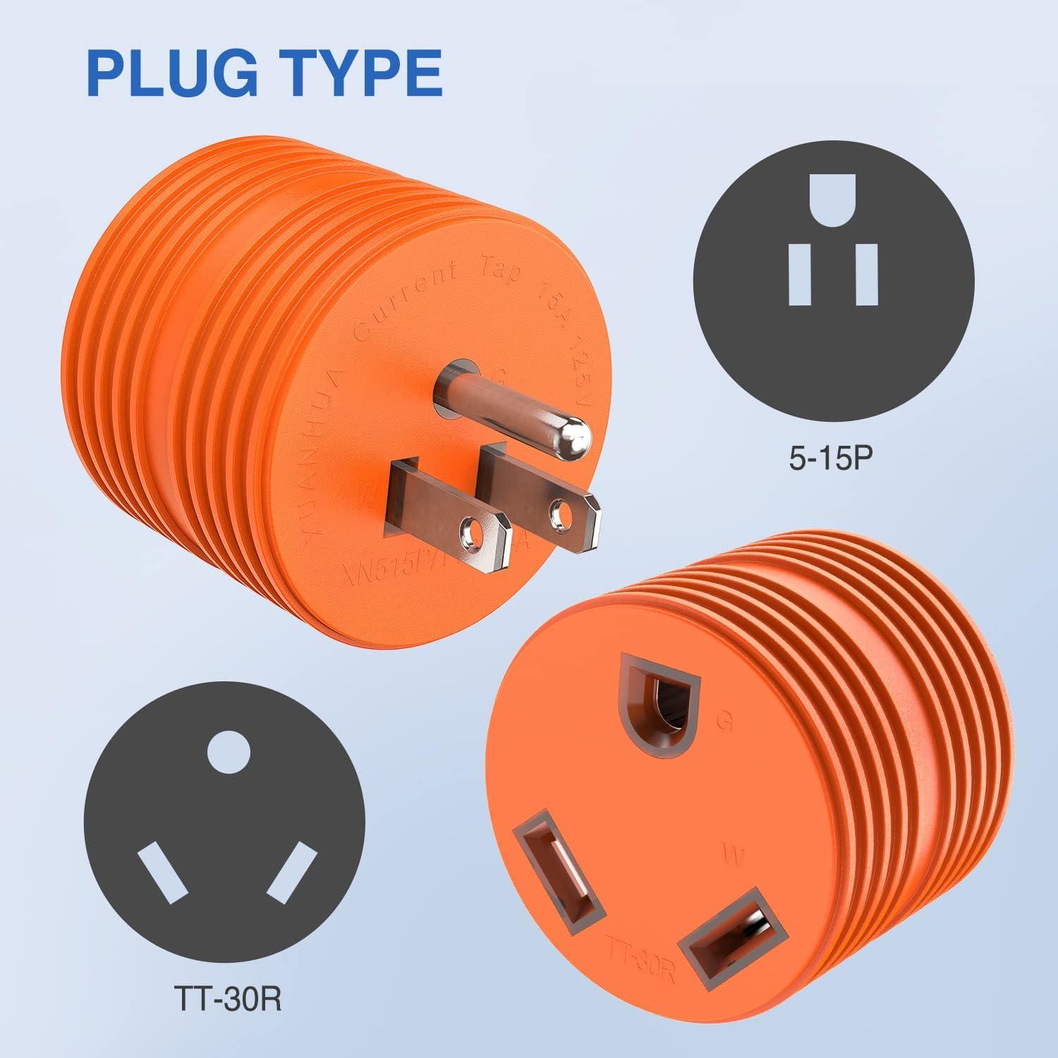 image:imageNilight 30 Amp to 50Amp RV Power Adapter 3 Prong 125250 Volt Heavy Duty Converter TT30P to 1450R 30A Male Plug to 50A Female Receptacle for Camper Caravan Trailer Generator15Amp Male to 30Amp Female
