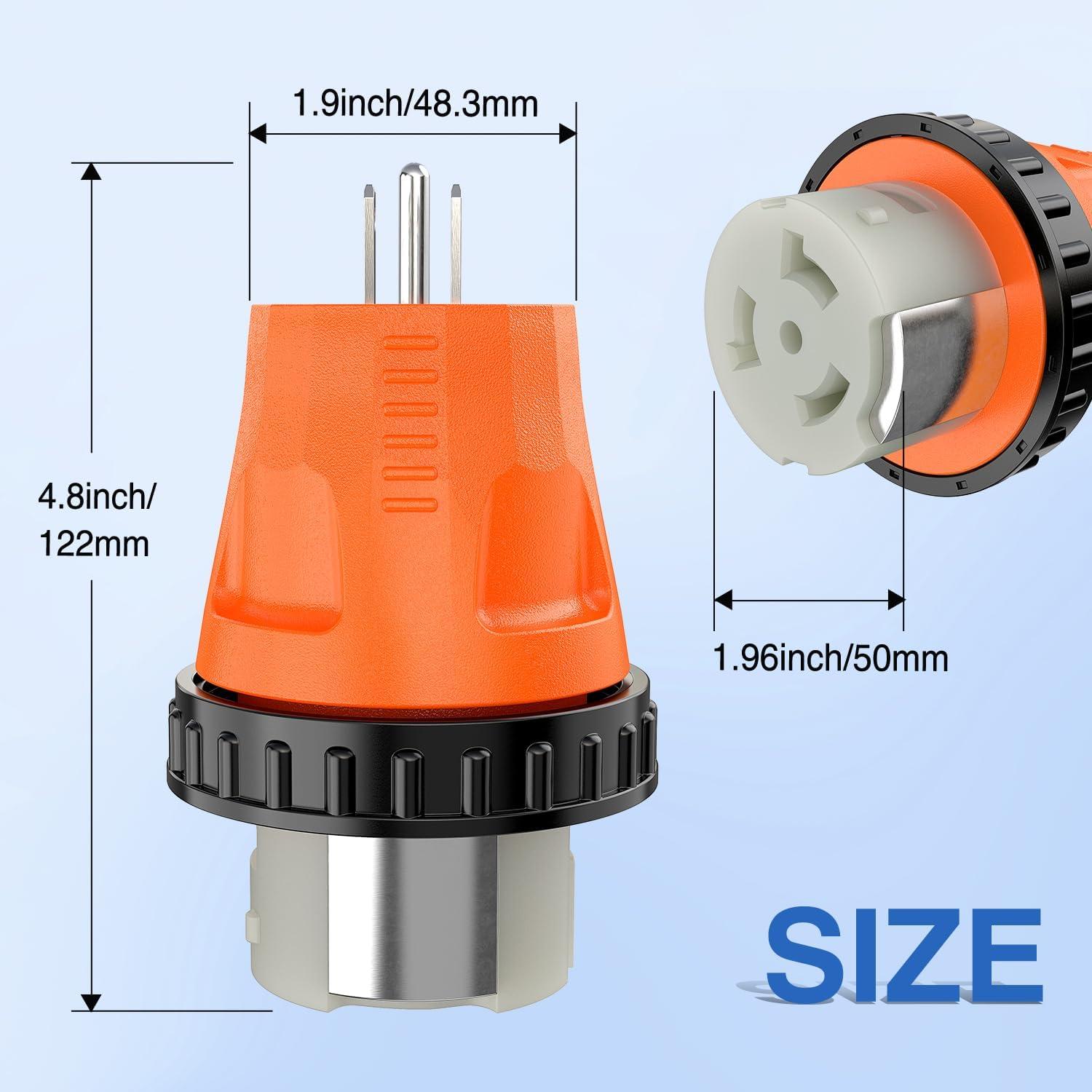 image:imageNilight 30 Amp to 50Amp RV Power Adapter 3 Prong 125250 Volt Heavy Duty Converter TT30P to 1450R 30A Male Plug to 50A Female Receptacle for Camper Caravan Trailer Generator15A Male to 50A Twist Lock Female