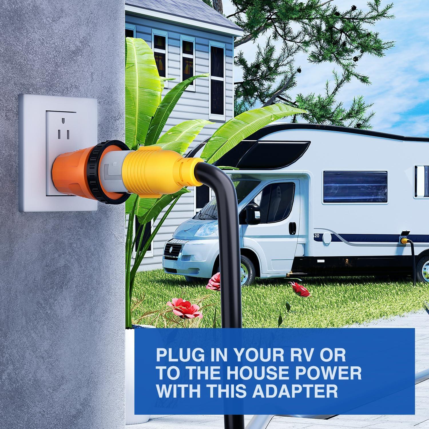 image:imageNilight 30 Amp to 50Amp RV Power Adapter 3 Prong 125250 Volt Heavy Duty Converter TT30P to 1450R 30A Male Plug to 50A Female Receptacle for Camper Caravan Trailer Generator15A Male to 50A Twist Lock Female