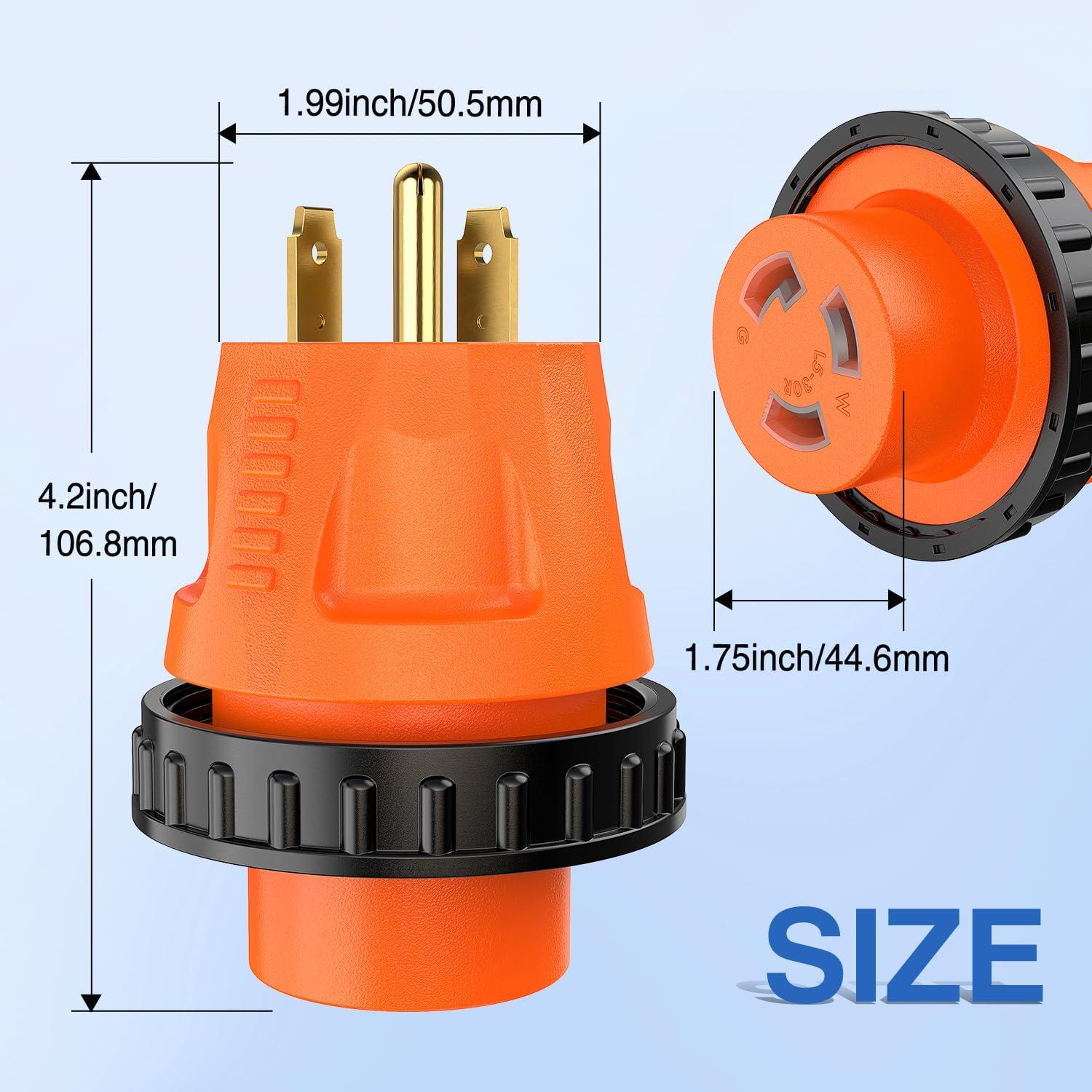 image:imageNilight 30 Amp to 50Amp RV Power Adapter 3 Prong 125250 Volt Heavy Duty Converter TT30P to 1450R 30A Male Plug to 50A Female Receptacle for Camper Caravan Trailer Generator30A Male to 30A Twist Lock Female