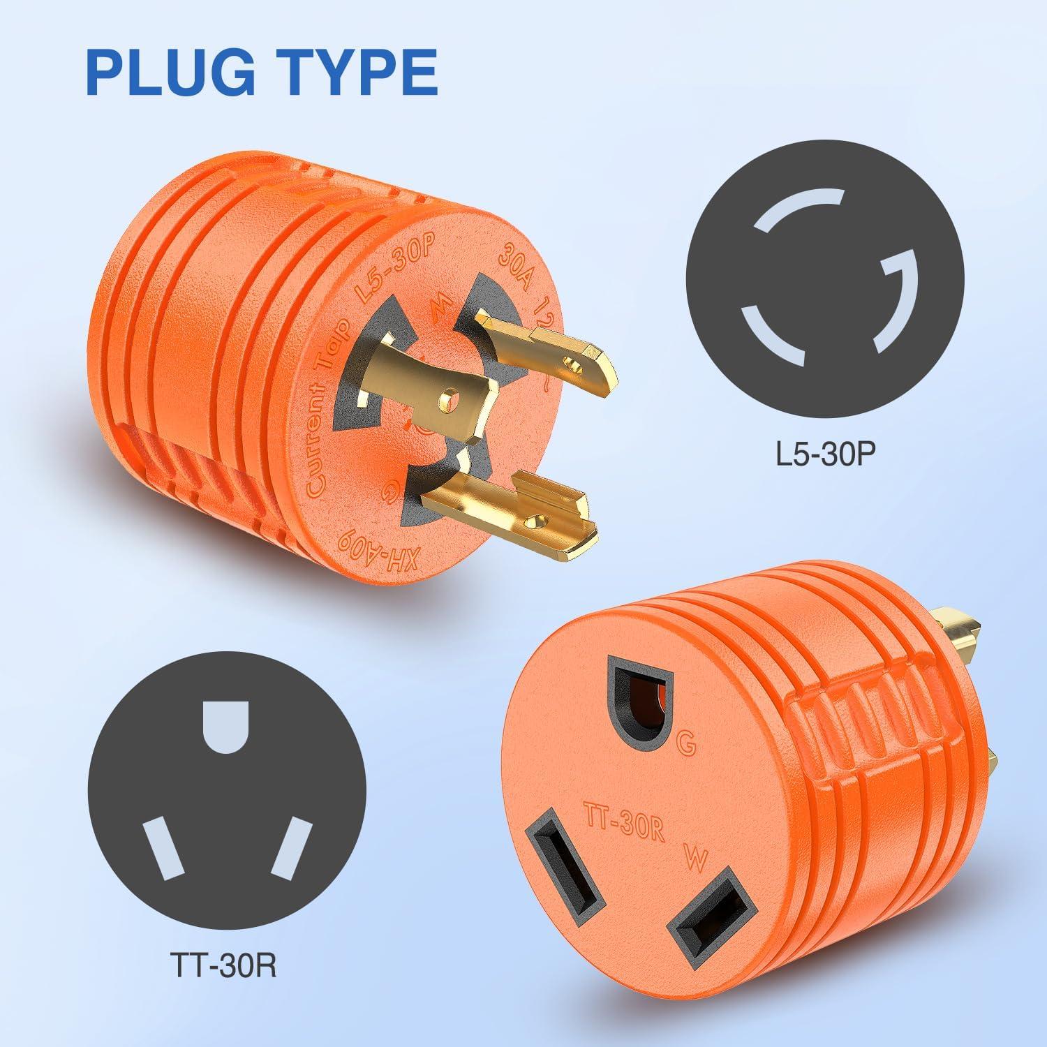 image:imageNilight 30 Amp to 50Amp RV Power Adapter 3 Prong 125250 Volt Heavy Duty Converter TT30P to 1450R 30A Male Plug to 50A Female Receptacle for Camper Caravan Trailer Generator30A Male Twist Lock to 30A Female