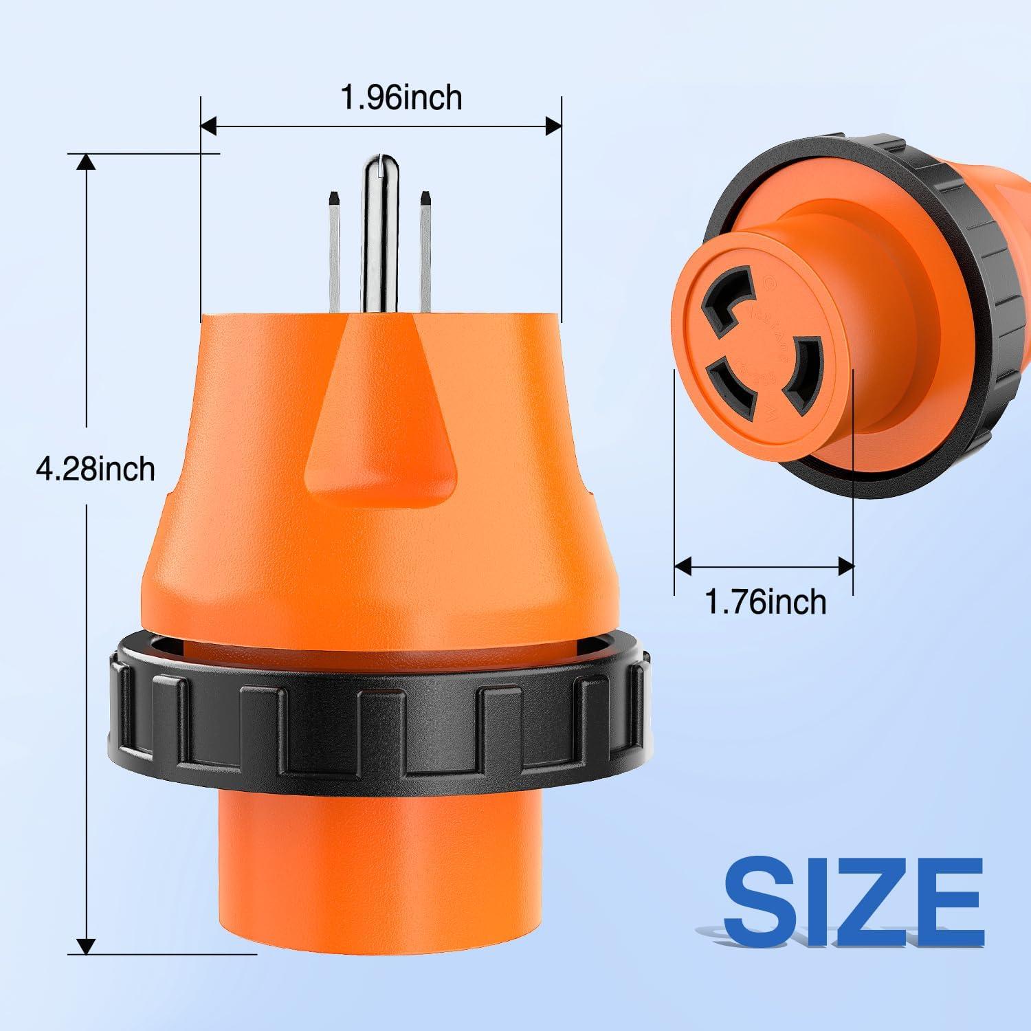 image:imageNilight 30 Amp to 50Amp RV Power Adapter 3 Prong 125250 Volt Heavy Duty Converter TT30P to 1450R 30A Male Plug to 50A Female Receptacle for Camper Caravan Trailer Generator15A Male to 30A Twist Lock Female