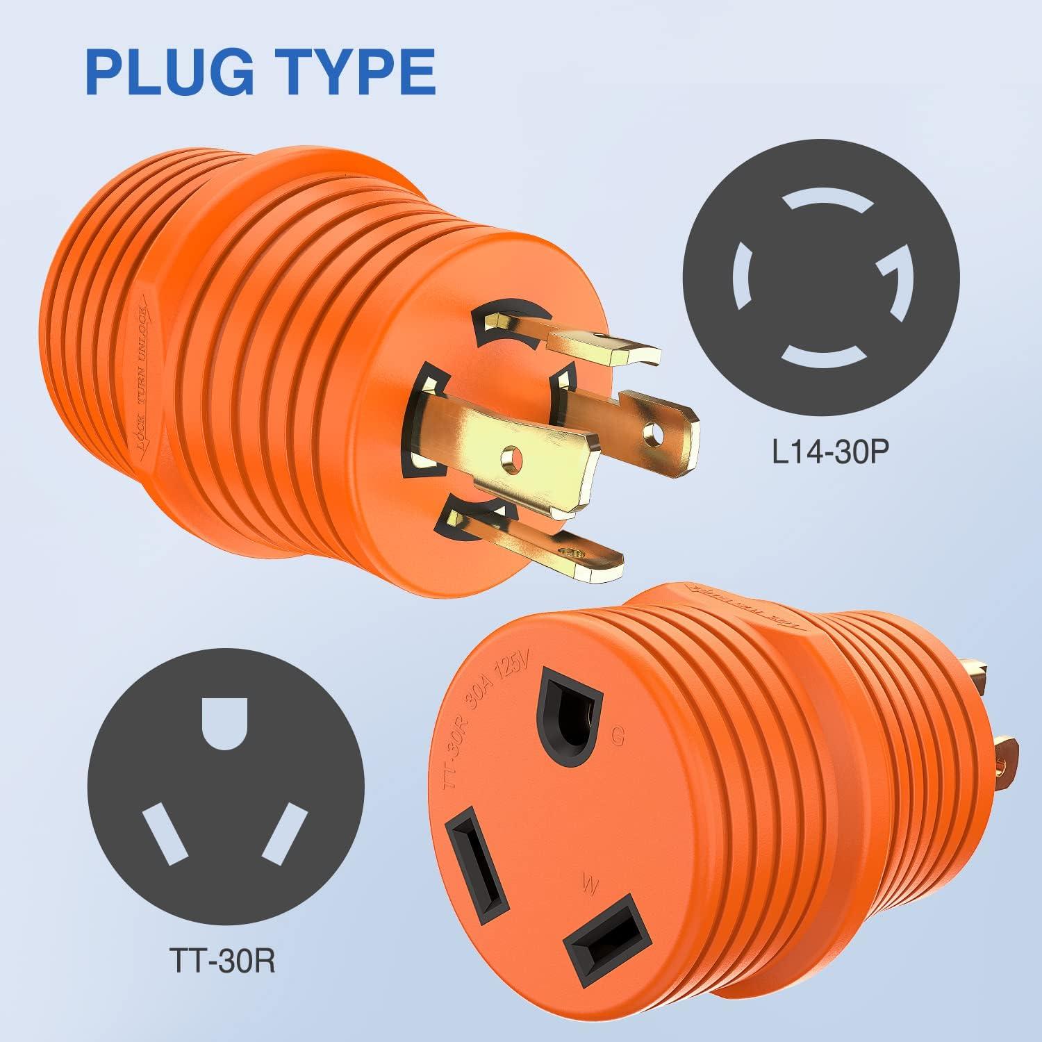image:imageNilight 30 Amp to 50Amp RV Power Adapter 3 Prong 125250 Volt Heavy Duty Converter TT30P to 1450R 30A Male Plug to 50A Female Receptacle for Camper Caravan Trailer Generator30Amp Male to 30Amp Female