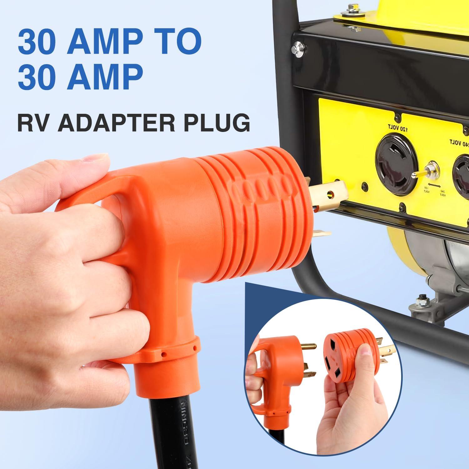 image:imageNilight 30 Amp to 50Amp RV Power Adapter 3 Prong 125250 Volt Heavy Duty Converter TT30P to 1450R 30A Male Plug to 50A Female Receptacle for Camper Caravan Trailer Generator30A Male Twist Lock to 30A Female