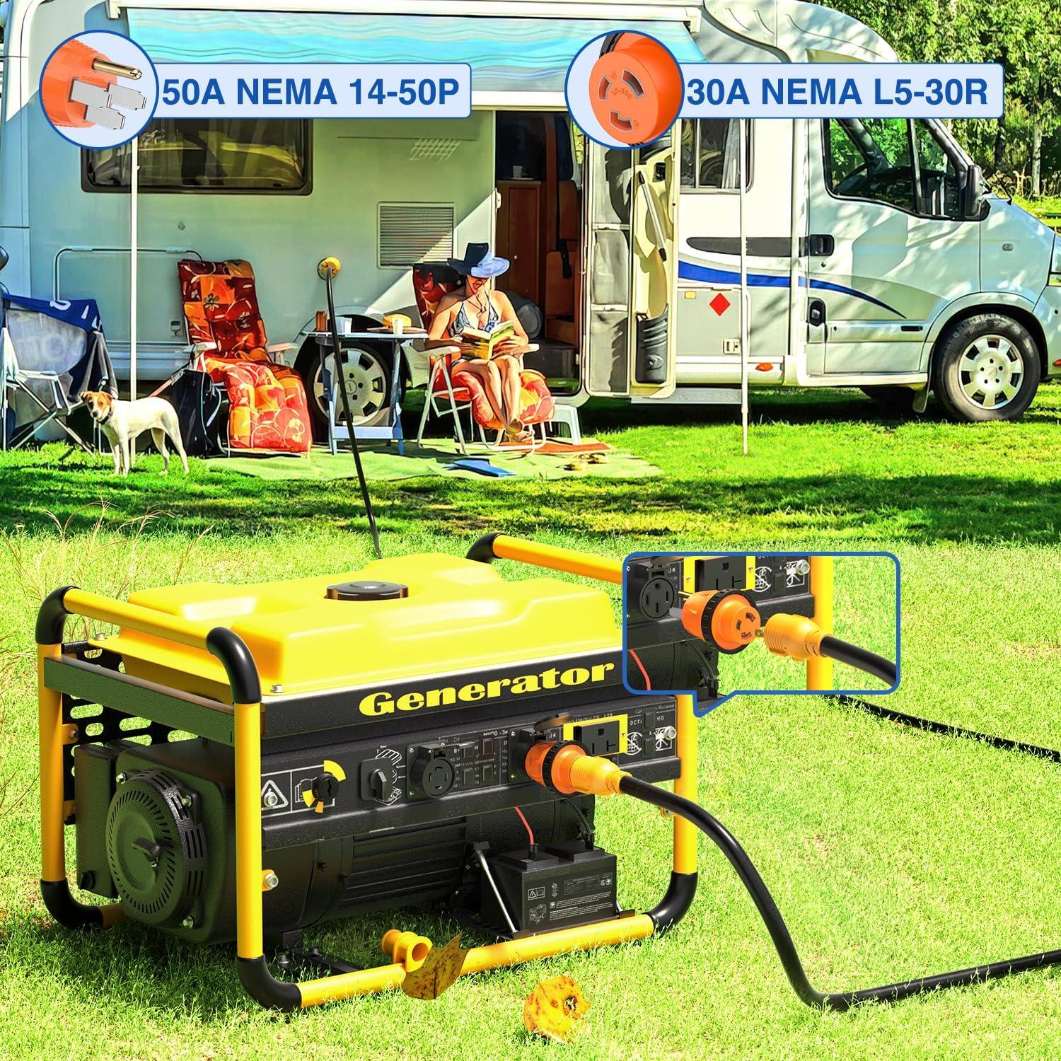 image:imageNilight 30 Amp to 50Amp RV Power Adapter 3 Prong 125250 Volt Heavy Duty Converter TT30P to 1450R 30A Male Plug to 50A Female Receptacle for Camper Caravan Trailer Generator50A Male to 30A Twist Lock Female