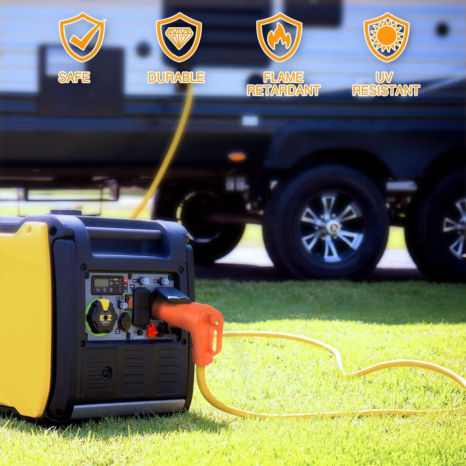image:imageNilight 30 Amp to 50Amp RV Power Adapter 3 Prong 125250 Volt Heavy Duty Converter TT30P to 1450R 30A Male Plug to 50A Female Receptacle for Camper Caravan Trailer Generator30Amp Male to 50Amp Female
