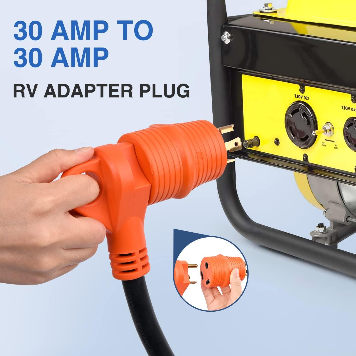 image:imageNilight 30 Amp to 50Amp RV Power Adapter 3 Prong 125250 Volt Heavy Duty Converter TT30P to 1450R 30A Male Plug to 50A Female Receptacle for Camper Caravan Trailer Generator30Amp Male to 30Amp Female