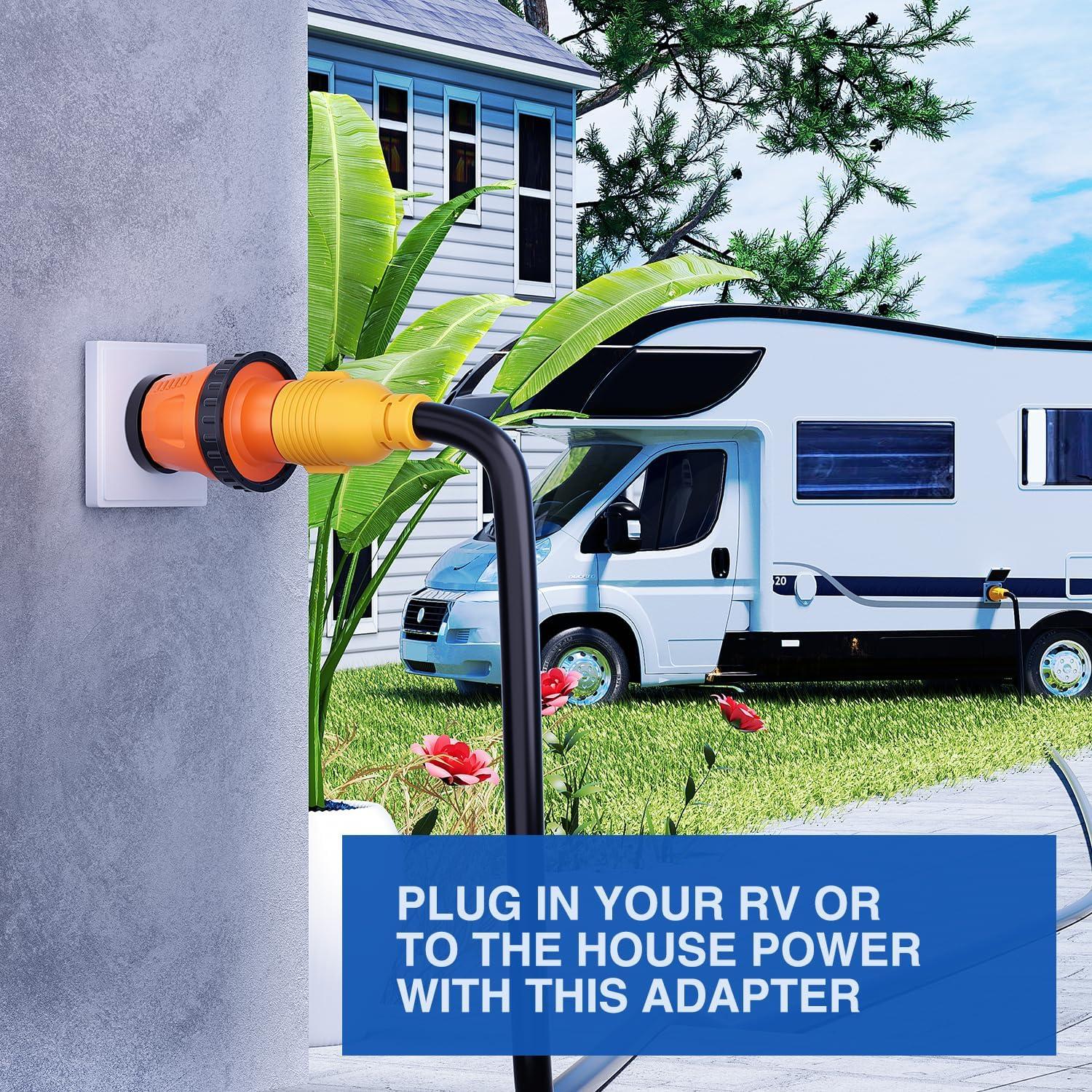 image:imageNilight 30 Amp to 50Amp RV Power Adapter 3 Prong 125250 Volt Heavy Duty Converter TT30P to 1450R 30A Male Plug to 50A Female Receptacle for Camper Caravan Trailer Generator30A Male to 30A Twist Lock Female