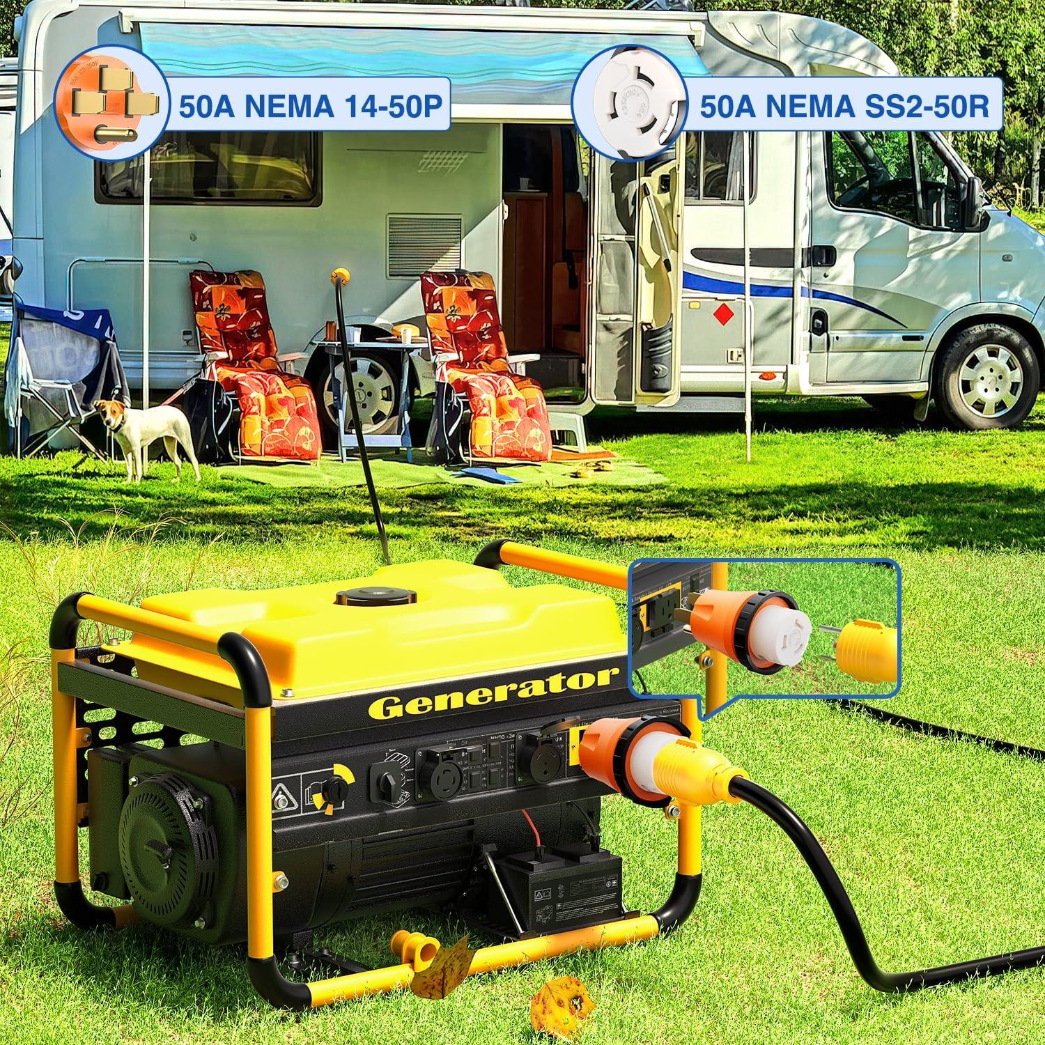 image:imageNilight 30 Amp to 50Amp RV Power Adapter 3 Prong 125250 Volt Heavy Duty Converter TT30P to 1450R 30A Male Plug to 50A Female Receptacle for Camper Caravan Trailer Generator50A Male to 50A Twist Lock Female