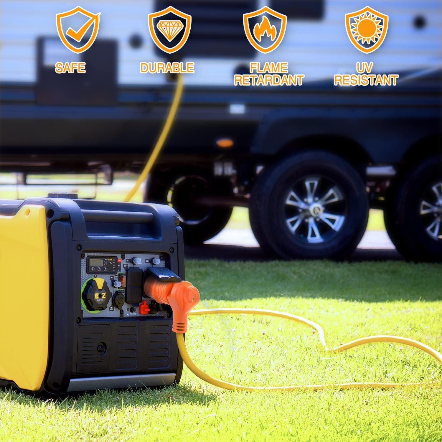 image:imageNilight 30 Amp to 50Amp RV Power Adapter 3 Prong 125250 Volt Heavy Duty Converter TT30P to 1450R 30A Male Plug to 50A Female Receptacle for Camper Caravan Trailer Generator30Amp Male to 30Amp Female