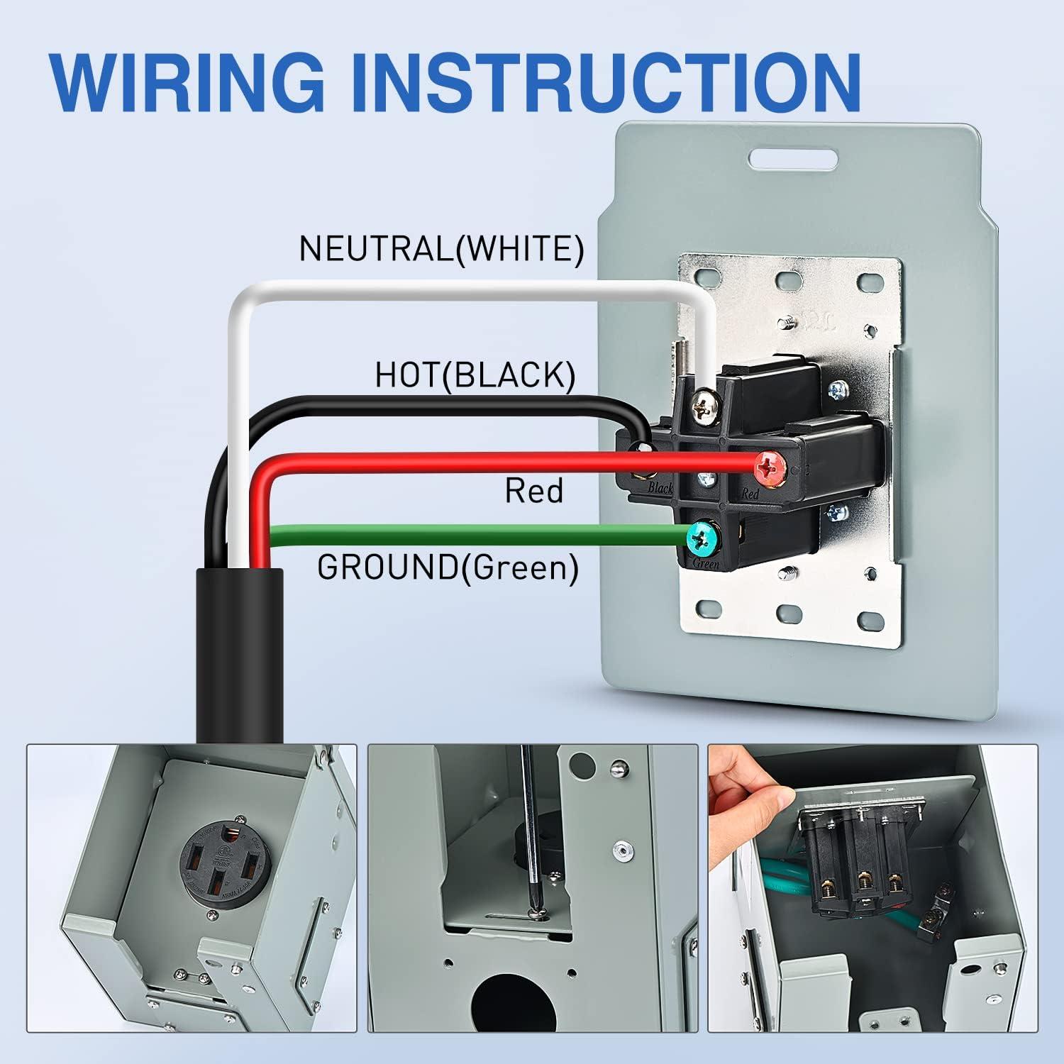 image:imageNilight 50AMP RV EV Power Outlet Box 125250V NEMA 1450R Receptacle Heavy Duty Predrilled ETL Listed Enclosed Lockable Box Waterproof for Camper Caravan Motorhome Van50A Outlet Box