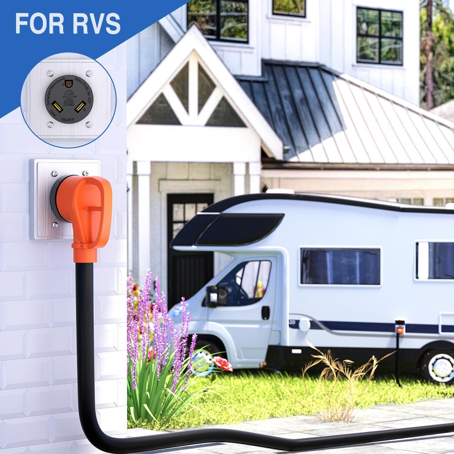 image:imageNilight 50AMP RV EV Power Outlet Box 125250V NEMA 1450R Receptacle Heavy Duty Predrilled ETL Listed Enclosed Lockable Box Waterproof for Camper Caravan Motorhome Van30A Outlet Panel